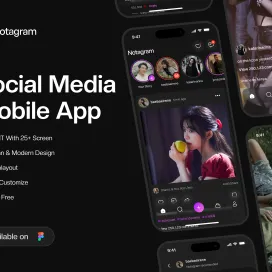 Notagram Social Media Mobile App UI KIT